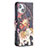 Custodia Portafoglio In Pelle Fiori Cover con Supporto L07 per Apple iPhone 15 Multicolore