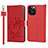 Custodia Portafoglio In Pelle Fiori Cover con Supporto L16 per Apple iPhone 14 Pro Max Rosso