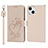 Custodia Portafoglio In Pelle Fiori Cover con Supporto L16 per Apple iPhone 15 Oro Rosa