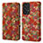 Custodia Portafoglio In Pelle Fiori Cover con Supporto MT1 per Samsung Galaxy A53 5G Rosso