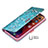 Custodia Portafoglio In Pelle Fiori Cover con Supporto per Apple iPhone 13 Ciano