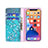 Custodia Portafoglio In Pelle Fiori Cover con Supporto per Apple iPhone 13 Ciano