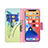 Custodia Portafoglio In Pelle Fiori Cover con Supporto per Apple iPhone 13 Giallo