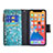 Custodia Portafoglio In Pelle Fiori Cover con Supporto per Apple iPhone 13 Pro Ciano