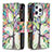 Custodia Portafoglio In Pelle Fiori Cover con Supporto per Apple iPhone 13 Pro Max Multicolore