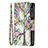 Custodia Portafoglio In Pelle Fiori Cover con Supporto per Apple iPhone 13 Pro Max Multicolore