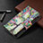 Custodia Portafoglio In Pelle Fiori Cover con Supporto per Apple iPhone 13 Pro Max Multicolore