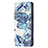 Custodia Portafoglio In Pelle Fiori Cover con Supporto per Apple iPhone 14 Plus Blu