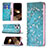 Custodia Portafoglio In Pelle Fiori Cover con Supporto per Apple iPhone 14 Pro Cielo Blu