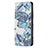 Custodia Portafoglio In Pelle Fiori Cover con Supporto per Apple iPhone 14 Pro Max Blu