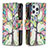 Custodia Portafoglio In Pelle Fiori Cover con Supporto per Apple iPhone 14 Pro Max Multicolore