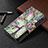 Custodia Portafoglio In Pelle Fiori Cover con Supporto per Apple iPhone 14 Pro Max Multicolore