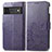 Custodia Portafoglio In Pelle Fiori Cover con Supporto per Google Pixel 6 Pro 5G Viola