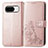 Custodia Portafoglio In Pelle Fiori Cover con Supporto per Google Pixel 8 5G Oro Rosa