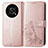 Custodia Portafoglio In Pelle Fiori Cover con Supporto per Huawei Enjoy 50 Pro Oro Rosa