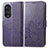 Custodia Portafoglio In Pelle Fiori Cover con Supporto per Huawei Honor 50 5G Viola