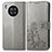 Custodia Portafoglio In Pelle Fiori Cover con Supporto per Huawei Honor 50 Lite Grigio