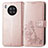 Custodia Portafoglio In Pelle Fiori Cover con Supporto per Huawei Honor 50 Lite Oro Rosa