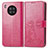 Custodia Portafoglio In Pelle Fiori Cover con Supporto per Huawei Honor 50 Lite Rosa Caldo