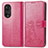 Custodia Portafoglio In Pelle Fiori Cover con Supporto per Huawei Honor 50 Pro 5G Rosa Caldo