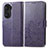 Custodia Portafoglio In Pelle Fiori Cover con Supporto per Huawei Honor 60 5G Viola