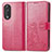 Custodia Portafoglio In Pelle Fiori Cover con Supporto per Huawei Honor 90 5G Rosa Caldo