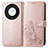 Custodia Portafoglio In Pelle Fiori Cover con Supporto per Huawei Honor Magic5 Lite 5G Oro Rosa