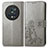 Custodia Portafoglio In Pelle Fiori Cover con Supporto per Huawei Honor Magic5 Pro 5G Grigio