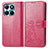 Custodia Portafoglio In Pelle Fiori Cover con Supporto per Huawei Honor X8b Rosa Caldo