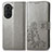 Custodia Portafoglio In Pelle Fiori Cover con Supporto per Huawei Nova 10 Pro Grigio