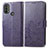 Custodia Portafoglio In Pelle Fiori Cover con Supporto per Motorola Moto E20 Viola