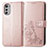 Custodia Portafoglio In Pelle Fiori Cover con Supporto per Motorola Moto E32 Rosa