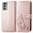 Custodia Portafoglio In Pelle Fiori Cover con Supporto per Motorola Moto Edge 20 5G Rosa