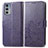 Custodia Portafoglio In Pelle Fiori Cover con Supporto per Motorola Moto Edge 20 5G Viola