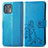 Custodia Portafoglio In Pelle Fiori Cover con Supporto per Motorola Moto Edge 20 Lite 5G Blu