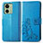 Custodia Portafoglio In Pelle Fiori Cover con Supporto per Motorola Moto Edge (2023) 5G Blu