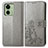 Custodia Portafoglio In Pelle Fiori Cover con Supporto per Motorola Moto Edge (2023) 5G Grigio