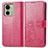 Custodia Portafoglio In Pelle Fiori Cover con Supporto per Motorola Moto Edge 40 5G Rosa Caldo