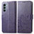 Custodia Portafoglio In Pelle Fiori Cover con Supporto per Motorola Moto Edge S30 5G Viola