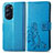 Custodia Portafoglio In Pelle Fiori Cover con Supporto per Motorola Moto Edge X30 5G Blu