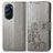 Custodia Portafoglio In Pelle Fiori Cover con Supporto per Motorola Moto Edge X30 5G Grigio