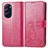 Custodia Portafoglio In Pelle Fiori Cover con Supporto per Motorola Moto Edge X30 5G Rosso