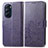 Custodia Portafoglio In Pelle Fiori Cover con Supporto per Motorola Moto Edge X30 5G Viola
