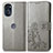 Custodia Portafoglio In Pelle Fiori Cover con Supporto per Motorola Moto G 5G (2022) Grigio