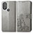 Custodia Portafoglio In Pelle Fiori Cover con Supporto per Motorola Moto G Play (2023) Grigio