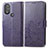 Custodia Portafoglio In Pelle Fiori Cover con Supporto per Motorola Moto G Play (2023) Viola