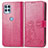 Custodia Portafoglio In Pelle Fiori Cover con Supporto per Motorola Moto G100 5G Rosso