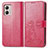 Custodia Portafoglio In Pelle Fiori Cover con Supporto per Motorola Moto G53 5G Rosa Caldo