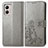 Custodia Portafoglio In Pelle Fiori Cover con Supporto per Motorola Moto G53j 5G Grigio