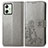 Custodia Portafoglio In Pelle Fiori Cover con Supporto per Motorola Moto G54 5G Grigio